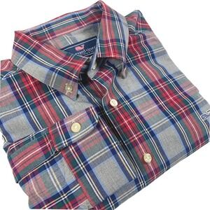 Vineyard Vines Slim Fit Whale Shirt Mens Large Plaid Long Sleeve Button Down